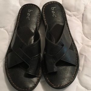 Black flip flops